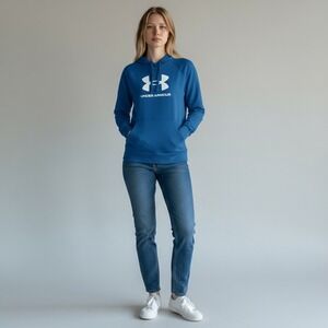 Womens Under Armour Blue Hoodie Sweatshirt Size XS TP ECH Logo NWT‎ MSRP $55